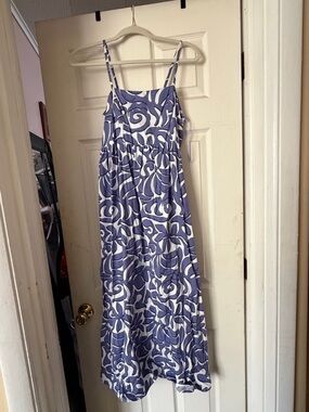 Jessica Simpson Blue and White Smocked Sundress